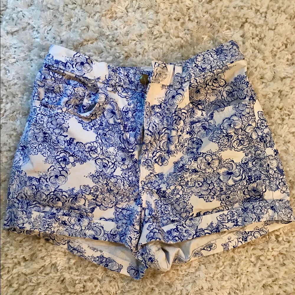 American Apparel Floral High-Waisted Shorts!